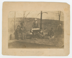 Albumen print of enslaved women and their children near Alexandria, Virginia