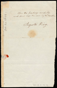 Incomplete letter from Lydia Maria Child to Augusta King, [1848?]