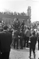 T. Y. Rogers and Jesse Jackson on the cart carrying Martin Luther King, Jr.'s casket during the funeral procession on Auburn Avenue.