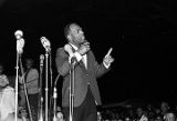 Comedian Nipsey Russell performing at the "Stars for Freedom" rally at the City of St. Jude in Montgomery, Alabama, the night before the end of the Selma to Montgomery March.