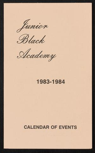 Junior Black Academy 1983-1984 Calendar of Events