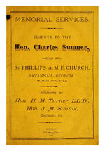 Memorial services tribute to the Hon. Charles Sumner, held in St. Phillip's A.M.E. Church, Savannah, Georgia, March 18th, 1874