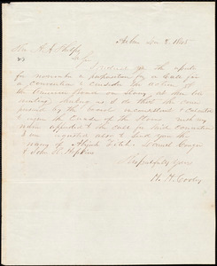 Letter from H. H. Cooley, Auburn, to Amos Augustus Phelps, Dec 8. 1845