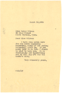 Letter from W. E. B. Du Bois to Daisy V. Wilson