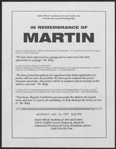 Flyer: In Remembrance of Martin