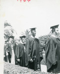 Carroll Pitts, Jr. in graduation procession at George Pepperdine College