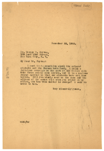 Letter from W. E. B. Du Bois to Federal Council of the Churches of Christ in America