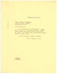 Letter from W. E. B. Du Bois to the N.A.A.C.P. Cleveland Branch