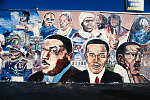 MLK, Jr., Barack Obama, and Malcolm X in a mural by Shyaan Khufu, Master Burger, 4423 S. Western Ave., Los Angeles, California, 2010