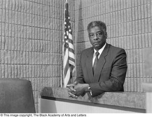 Donald A. Stafford posing for portrait in courtroom #2