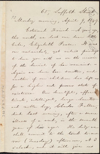 Thumbnail for Letter from William Lloyd Garrison, 65 Suffolk Street, [Boston, Mass.], to Theodore Parker, Monday morning, April 9, 1849