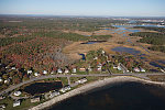 An October 2017 aerial view of a portion of the New Hampshire coastline, the shortest (18 miles) of any state, near Rye, below Portsmouth