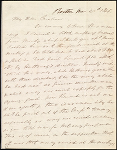 Letter from Edmund Quincy, Boston, [Mass.], to Caroline Weston, Mar[ch] 23rd, 1846