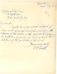 Letter from C. V. Smith to The Crisis