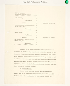 City of New York Commission on Human Rights: Decision and Order (Madison/Davis) 1969, Jul 30, 1969 - May 14, 1971