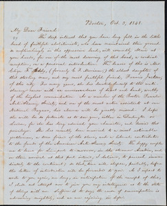 Letter from William Lloyd Garrison, Boston, [Mass.], to Elizabeth Pease Nichol, Oct. 3, 1848