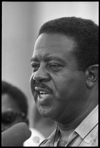 Thumbnail for Rev. Ralph Abernathy speaking at the Solidarity Day during the Poor People's March on Washington Portrait in profile