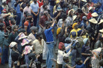 Large crowd at the Blacks and Whites Carnival, Nariño, Colombia, 1979