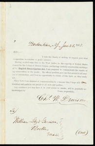 Letter from Charles Wheeler Denison, Bordentown, N.J., to Charles Wheeler Denison, Jan. 25, 1858