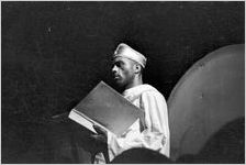 Scene from the morality play "Heaven Bound," staged by the Big Bethel African Methodist Choir, at the Atlanta Theatre (23 Exchange Place), Atlanta, Georgia, August 1937