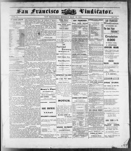 San Francisco Vindicator. (San Francisco, Cal.), Vol. 3, No. 31, Ed. 1 Monday, May 16, 1887