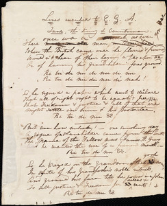 Draft of poem from Maria Weston Chapman, [Boston?, Mass.], to E.G.A., [1840?]