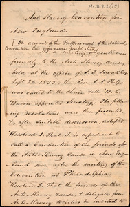 Anti slavery convention for New England from Amos Augustus Phelps, [Boston], [1833]