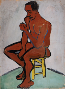 Male Nude on Yellow Stool