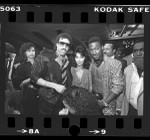 Lionel Richie, Apollonia Kotero, and Eddie Murphy at premiere of motion picture "Purple Rain" in Los Angeles, Calif., 1984