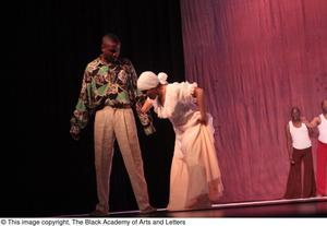 Dancer in white dress with groom dancer