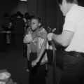 Girl getting a measles vaccine shot at Pillans Middle School in Mobile, Alabama.