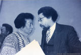 Mari Evans and Cornel West talking together