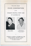 Thirty third annual state convention of the Woman's Political Study Club of California, Inc
