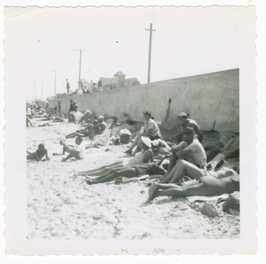 Digital image of Taylor family members at the beach on Martha's Vineyard