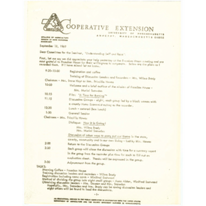 Letter from Winifred Eastwood, Head of the Extension Division of Home Economics, to the committee for the seminar Understanding self and race