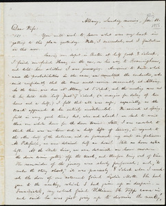 Letter from William Lloyd Garrison, Albany, [NY], to Helen Eliza Garrison, Sunday morning, [Feb.] 10, [1856]