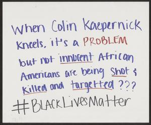 White "When Colin Kaepernick Kneels..." poster