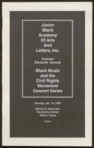 Program: Eleventh Annual Black Music and the Civil Rights Movement Concert Series