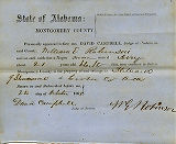 Montgomery County, Alabama Slave Holder Affidavits: October 22, 1861