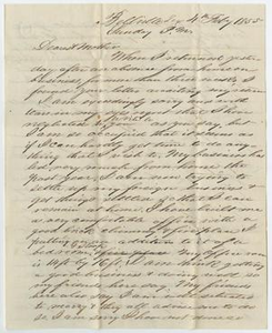 Letter from John Patterson Osterhout to Sarah Osterhout, February 4, 1855