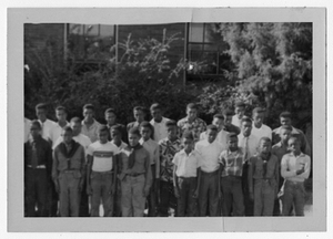 Photograph of a group of African American Boy Scouts, Manchester, Georgia, 1953