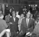 Bernard Lafayette, John Lewis, and other Freedom Riders at the Greyhound station in Birmingham, Alabama.