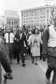 Ralph Bunche, Martin Luther King Jr. and Coretta Scott King at Court Square in downtown Montgomery, Alabama, approaching the Capitol at the conclusion of the Selma to Montgomery March.