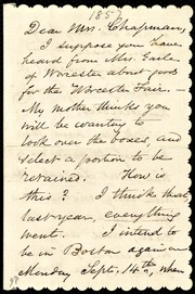 Letter to] Dear Mrs. Chapman [manuscript