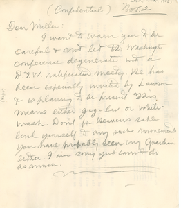 Letter from W. E. B. Du Bois to Kelly Miller