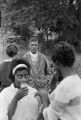 R. B. Cottonreader standing with other young men and women outside Harrison Street Baptist Church in Greenville, Alabama, during a student boycott of the Greenville Training School.