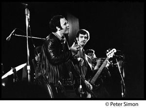 Blood, Sweat, and Tears in performance, Newport Jazz Festival David Clayton-Thomas (vocals) and Jim Fielder (bass) with band