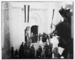 Royal party at the entrance to the German Lutheran Church of the Redeemer for its dedication. The church was built on the foundation of an ancient Crusader church