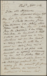 Thumbnail for James Miller M’Kim autograph letter signed to Thomas Wentworth Higginson, Phila[delphia], 11 November [1859]