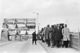 Hosea Williams and John Lewis leading marchers across the Edmund Pettus Bridge in Selma, Alabama, on Bloody Sunday.